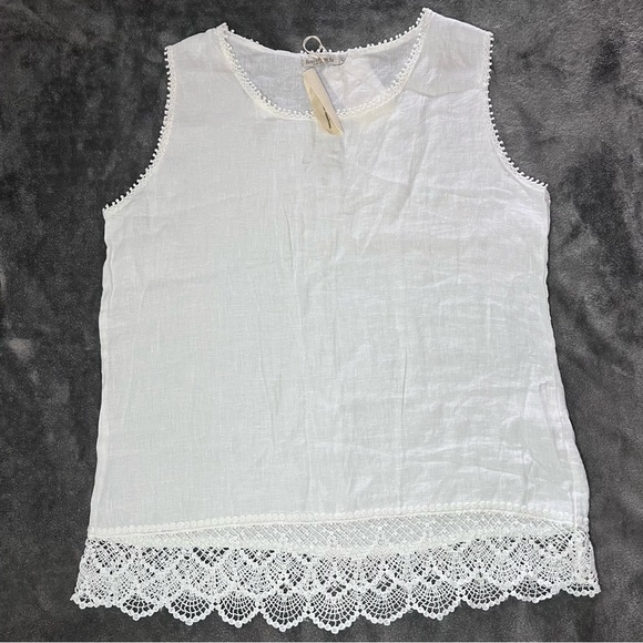 Tops - Laura bianchi white 100% lino new